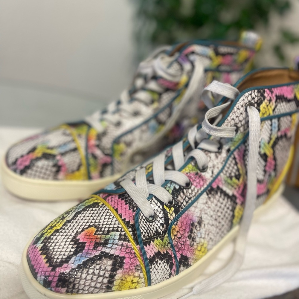Men Louis Vuitton Snakeskin Hightop Sneakers